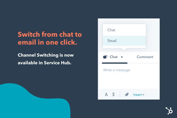 Passa dalla chat all'email in un solo click con il Channel Switching di HubSpot