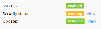 screenshot Plesk sicurezza